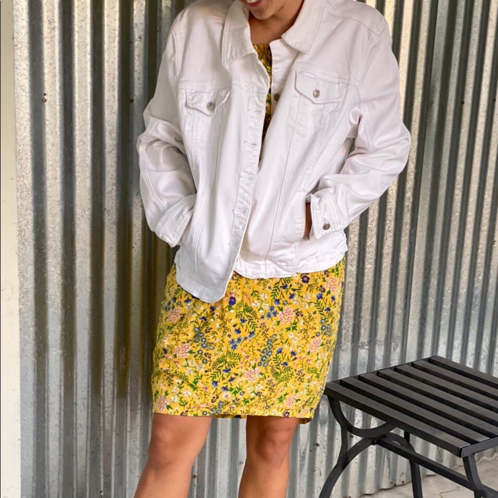 Oversized white jean jacket
